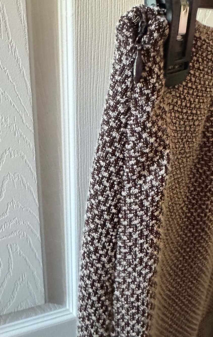Style & Co. Brown Textured Tweed Ruffle Hem Skirt Size 6 - Picture 4 of 7